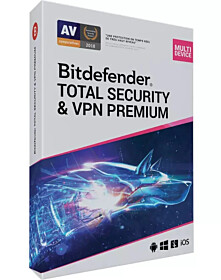 Bitdefender Total Security & Premium VPN 2024 (5 devices - 2 jaar)