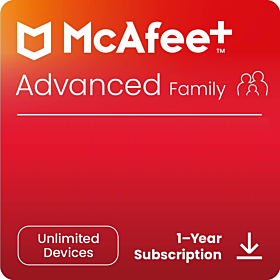 McAfee Advanced Family (onbeperkte installaties - 1 jaar)