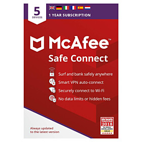 McAfee Safe Connect VPN (5 apparaten- 1 jaar)